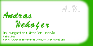 andras wehofer business card